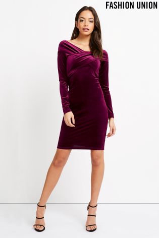 Fashion Union Wrap Front Bodycon Dress